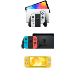 Nintendo Switch OLED model, Nintendo Switch and Nintendo Switch Lite consoles